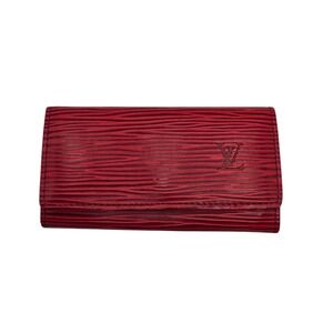 Louis Vuitton Red Epi Leather 4 Key Holder Wallet Gold Hardware ES0017
